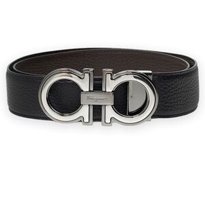 Ferragamo Black Ganachi Reversible Belt Removable Buckle, S 42/105 XL- Free Gift